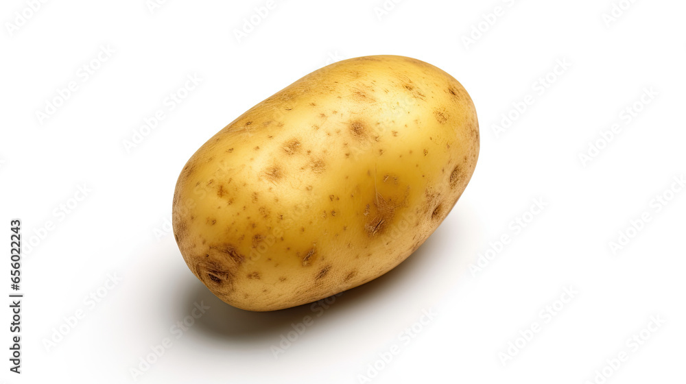 Raw potato isolated on white background. Generative Ai Raw potato isolated on white background. Generative Ai