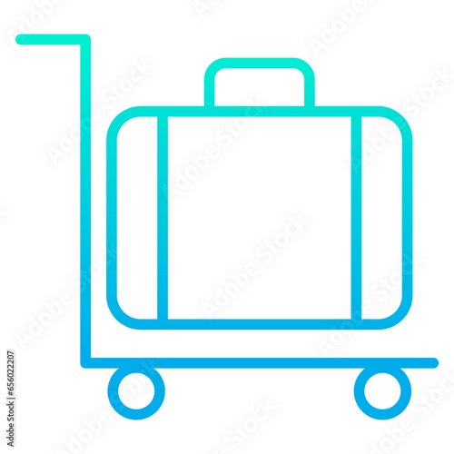 Outline gradient Suitcase Trolly icon