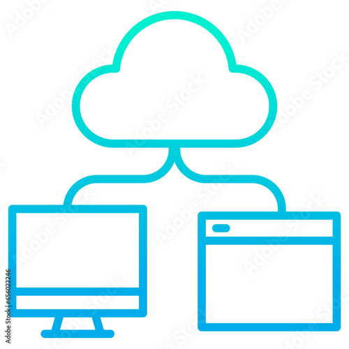 Outline gradient Cloud Network icon