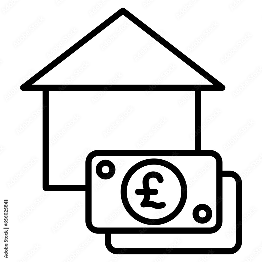 Outline Real estate Pound Cost icon Outline Real estate Pound Cost icon
