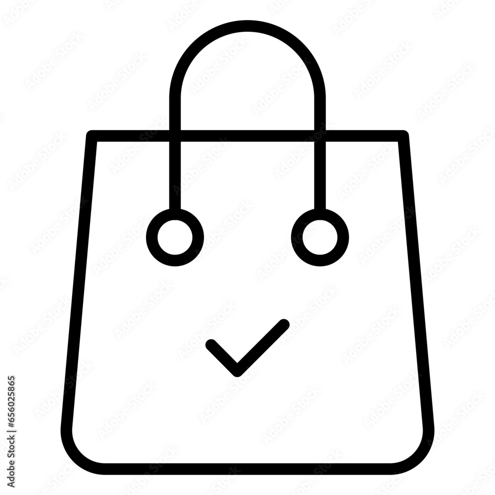 Outline Approved Shopping Bag icon Outline Approved Shopping Bag icon