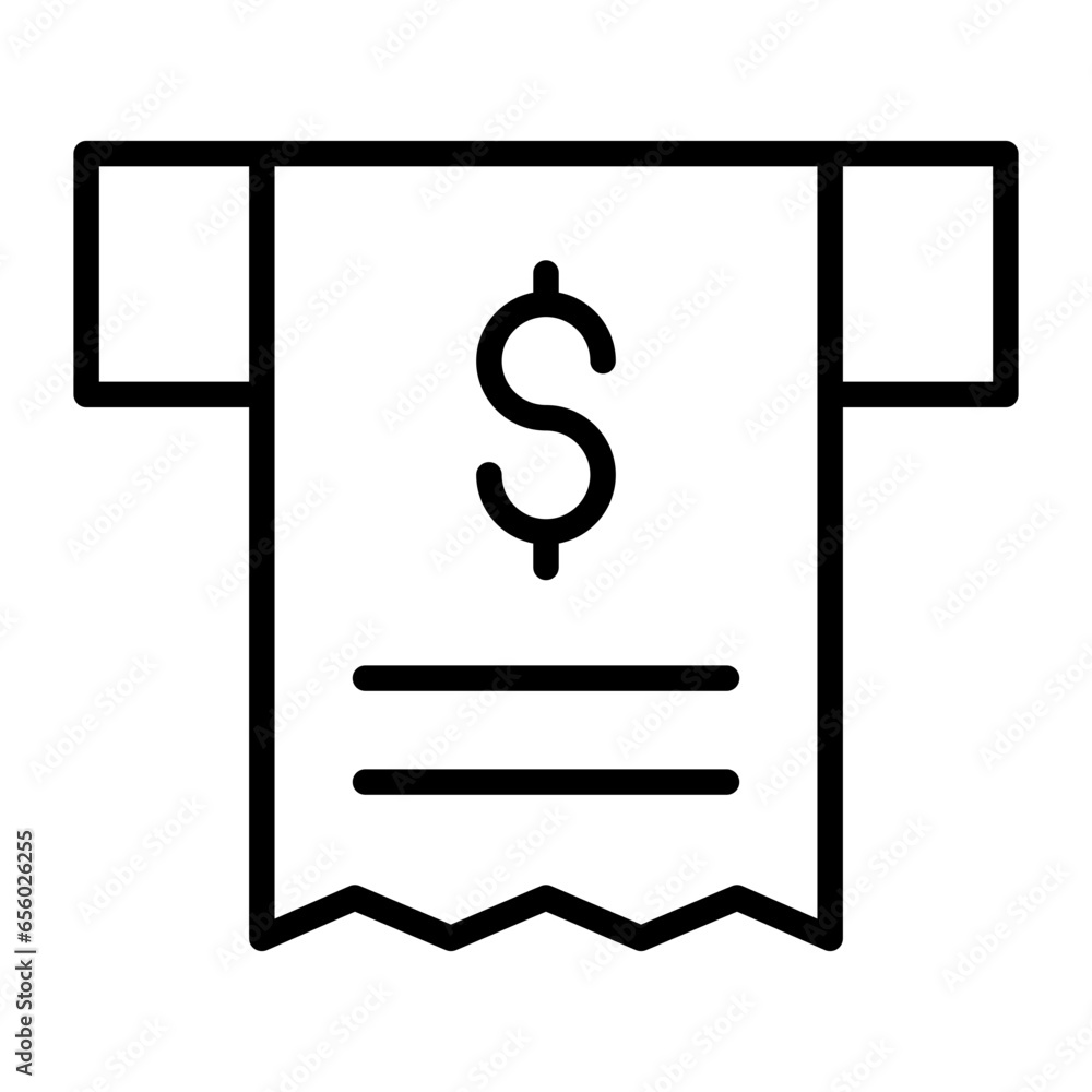 Outline Receipt Dollar icon Outline Receipt Dollar icon
