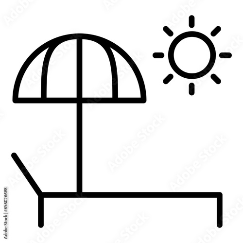 Outline Beach Bed icon