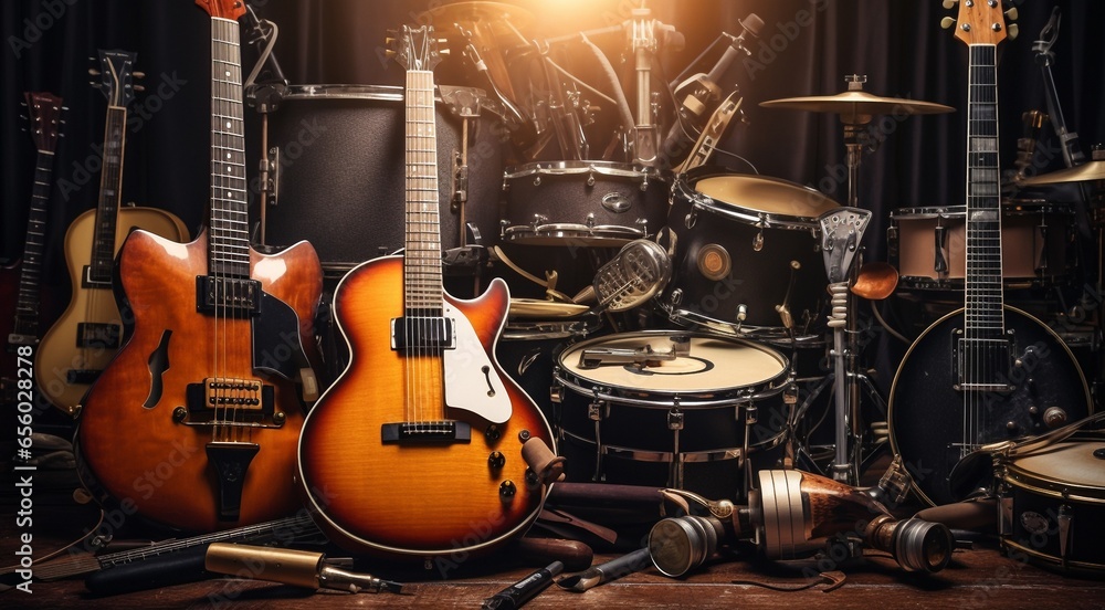 musical instruments background, musical instruments wallpaper, abstract ...