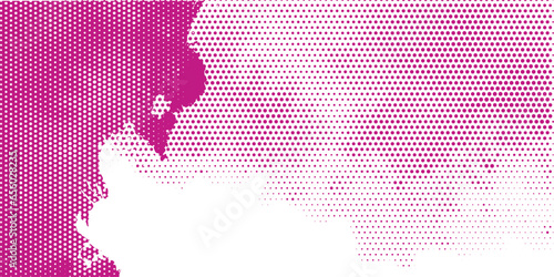 Abstract pink grunge background with splashes and halftone effects