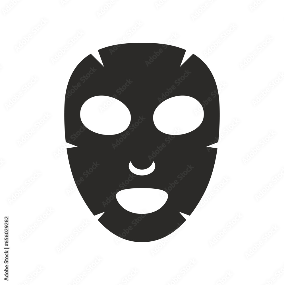 Facial sheet mask icon. Vector icon isolated on white background. Facial sheet mask icon. Vector icon isolated on white background.