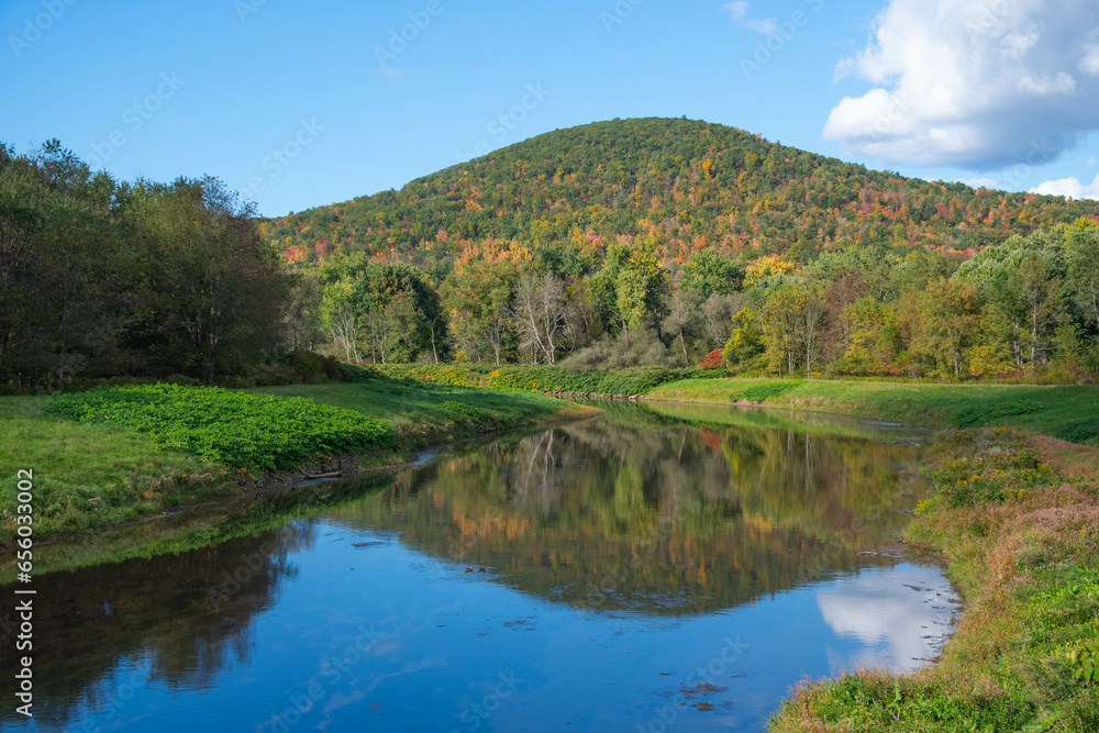 Autumn landscape perfect weather day during golden hour setting sun Autumn landscape perfect weather day during golden hour setting sun