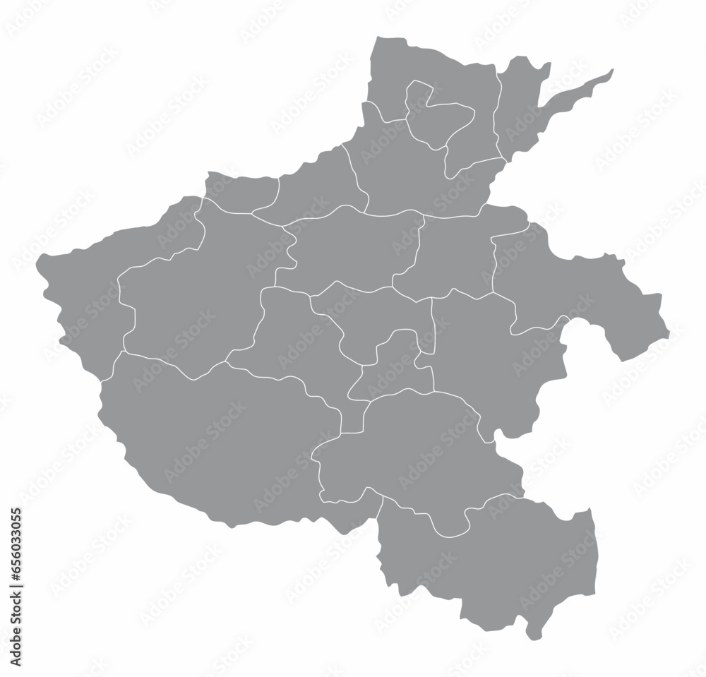 Henan province administrative map
