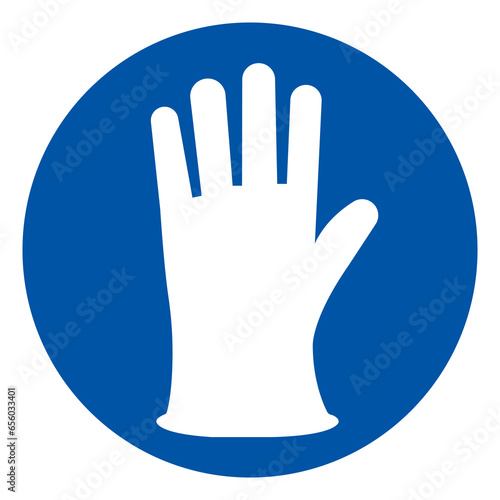 Wear Gloves Protection Symbol Sign ,Vector Illustration, Isolate On White Background Label. EPS10