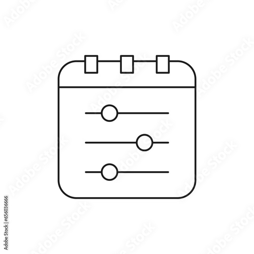 Calendar settings. Schedule adjustment icon line style isolated on white background. Vector illustration