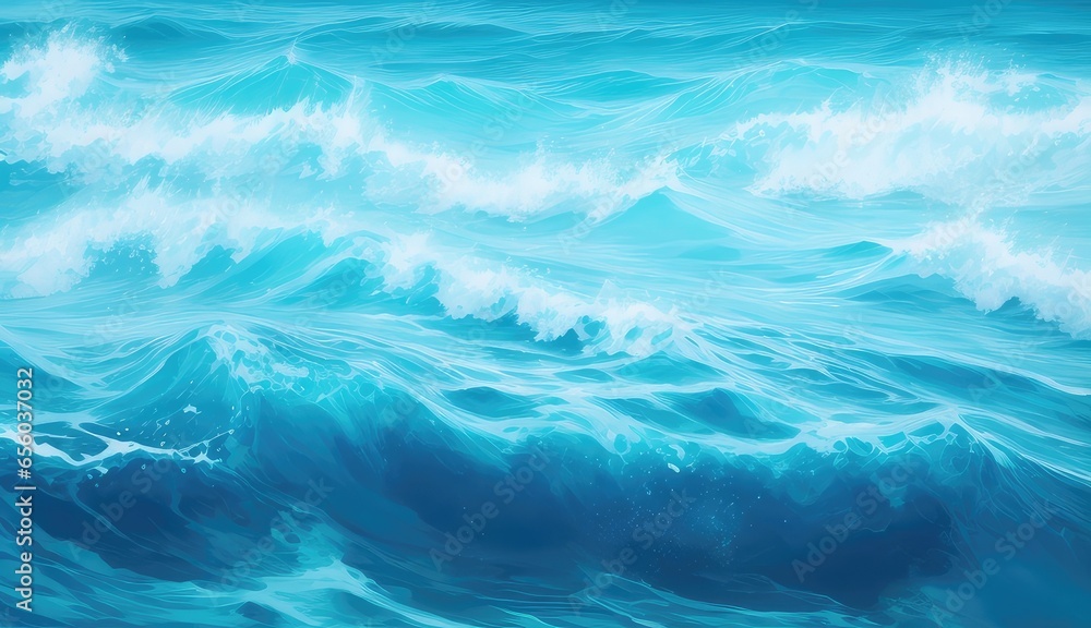Seamless background texture for an abstract turquoise blue seascape painting. modern digital art pattern for a tileable nautical seawater backdrop or summer vacation beach theme Seamless background texture for an abstract turquoise blue seascape painting. modern digital art pattern for a tileable nautical seawater backdrop or summer vacation beach theme