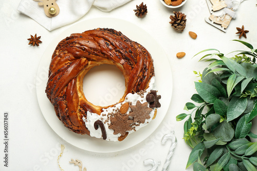 Plate with tasty Christmas ...