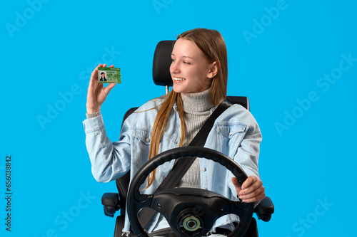 Female student with driving...