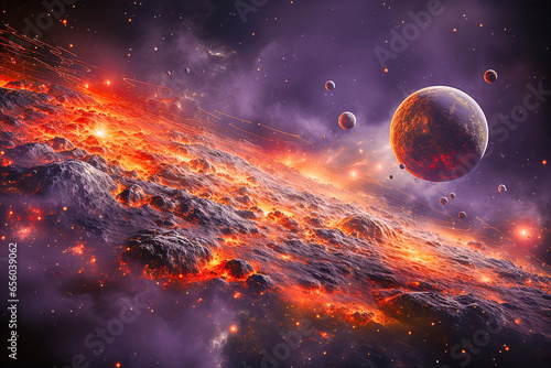Abstract planets and space background

