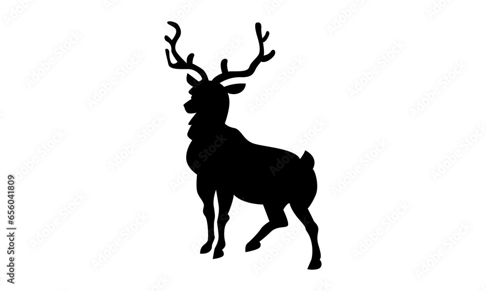 Obraz premium Deer icon flat style vector illustration.