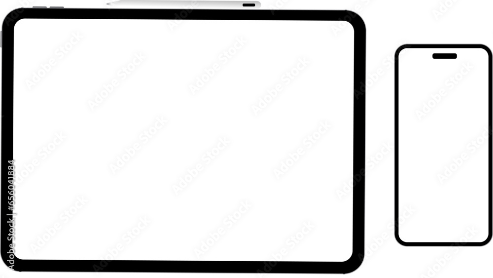vector illustration of a tablet and a phone on a transparent background vector illustration of a tablet and a phone on a transparent background