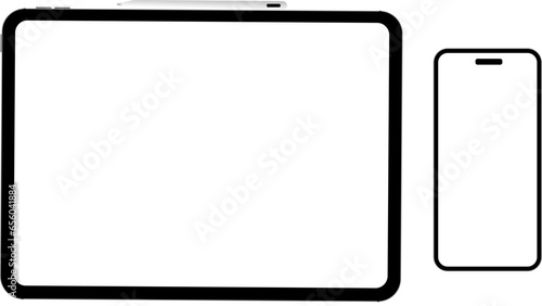 vector illustration of a tablet and a phone on a transparent background