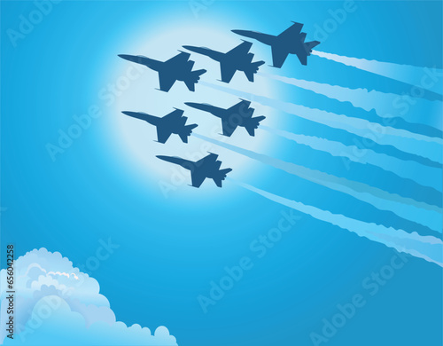 Eagle fighter jet plane taking off during exercise