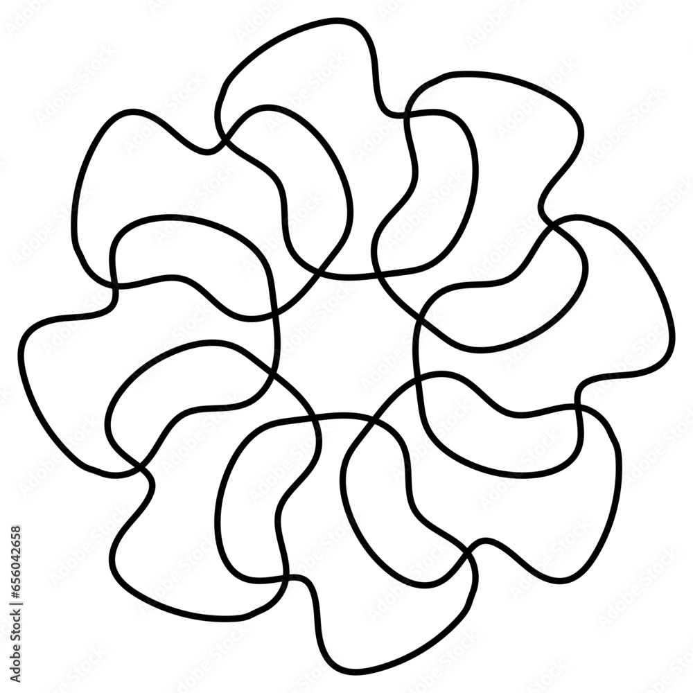 Draw a flower line. Vector illustration. Draw a flower line. Vector illustration.