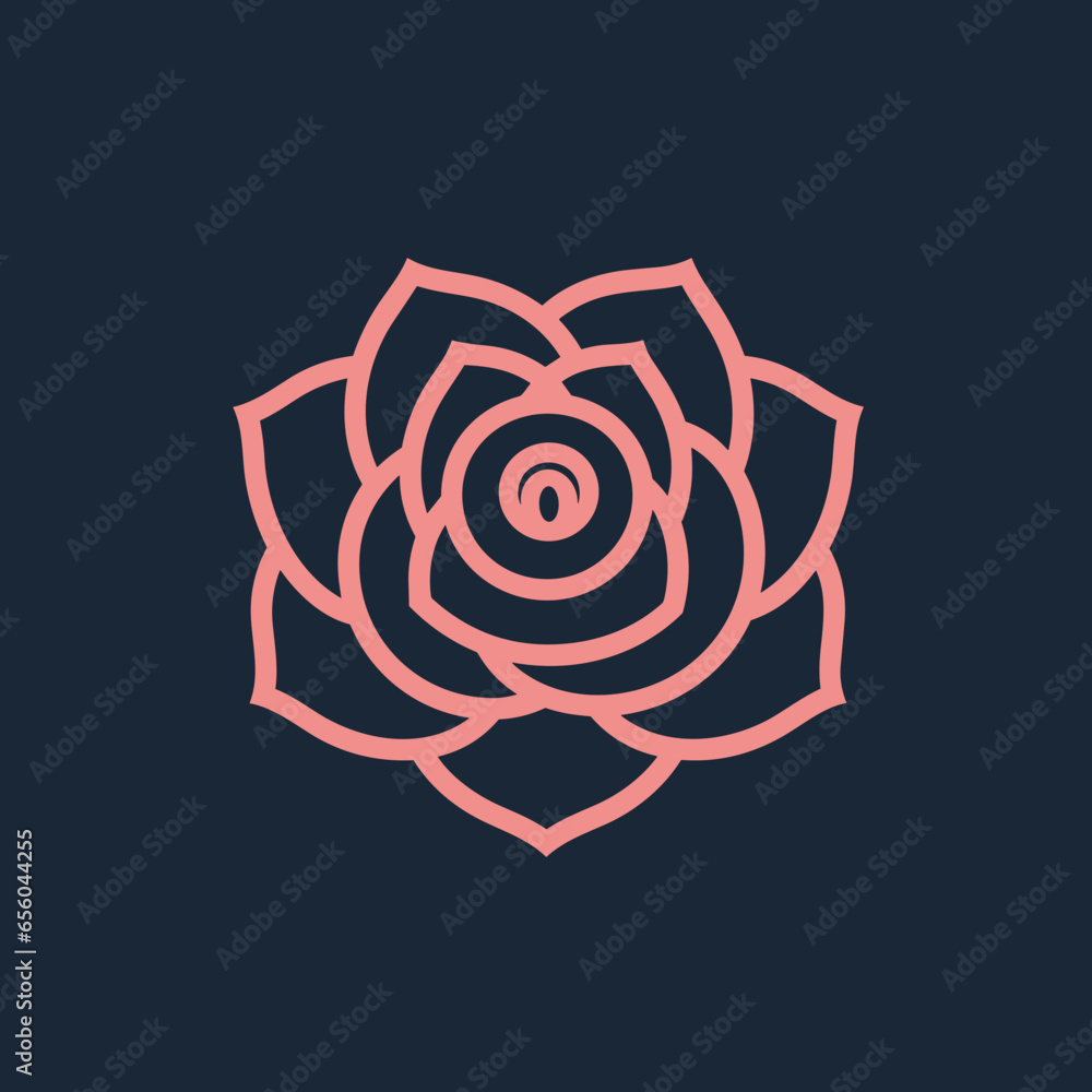 A beautiful rose vector art logo A beautiful rose vector art logo