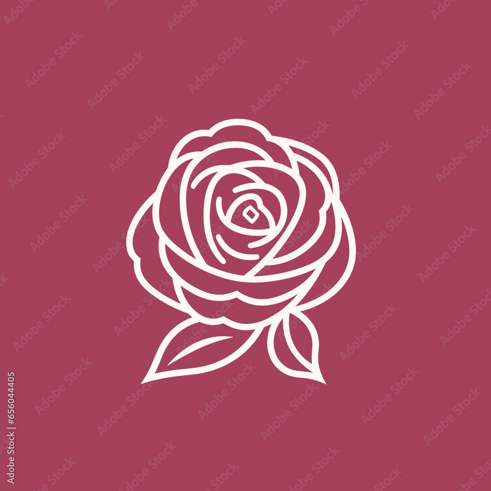 A beautiful rose vector art logo A beautiful rose vector art logo