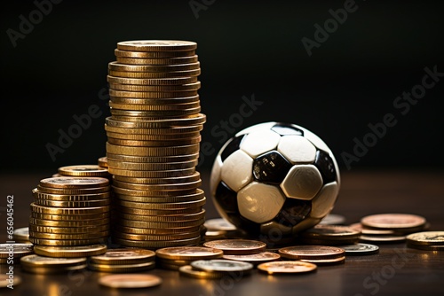 Football Wager Symbolizing Soccer Betting with a Ball.