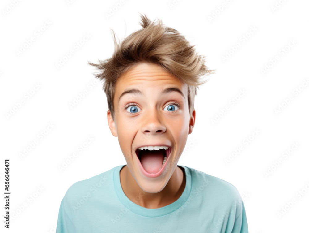 surprised joyful teenager boy, png file of isolated cutout object on transparent background. surprised joyful teenager boy, png file of isolated cutout object on transparent background.