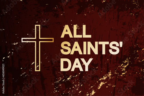 All Saints' Day greeting banner. All Hallows' Day. Solemnity of All Saints.