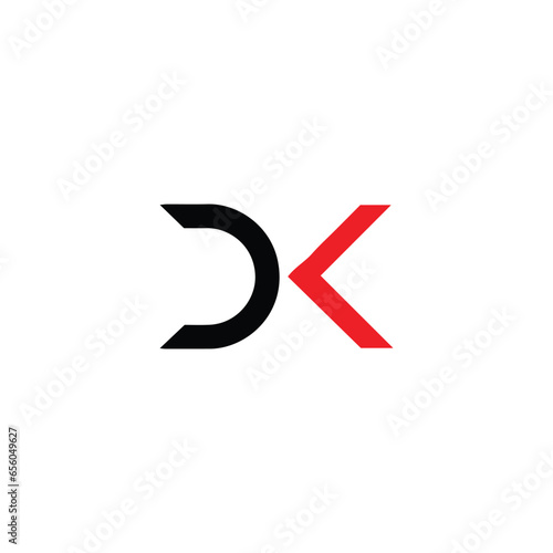 letters dk kd text logo design vector