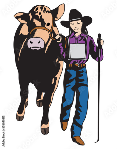 Girl with Steer