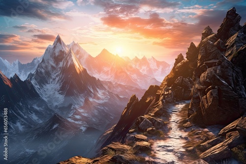 Conquer the Ultimate Mountain Challenge: Steep Cliffs, Rugged Terrain, Breathtaking Views, and a Sense of Accomplishment, generative AI