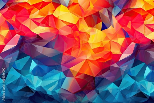 Colorful Polygon Matrix: Abstract Background Design with Unique Patterns in a Modern Pop Art Style, generative AI