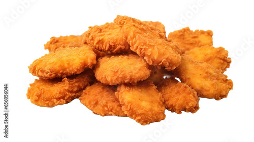 Fried chicken nuggets isolated on a white background. Fast food 