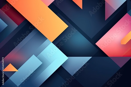 Modern Clean Abstract Background for PPT: Cool Gradient of Colors & Geometric Shapes in Digital Art Style, generative AI