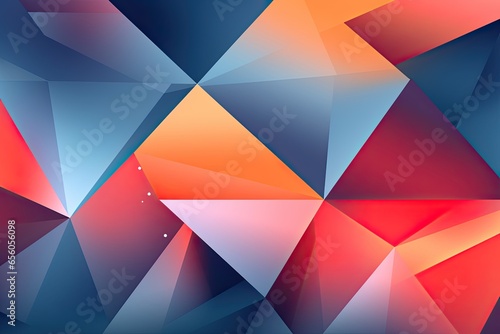 Modern and Clean Abstract Geometric Shapes: Envision a Gradient of Cool Colors for PPT Background with Digital Art Style, generative AI
