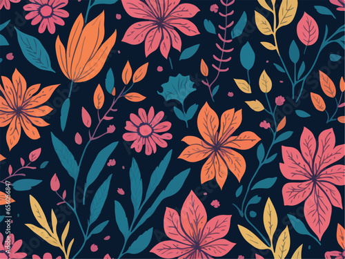 Flowers pattern design vector ai generated