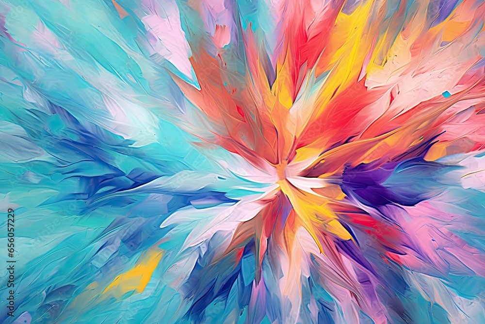 Colorful Abstract Digital Artwork: Exploring Lively Patterns with Bursting Vibrancy, generative AI