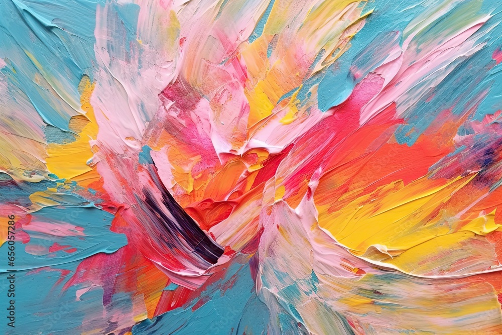 Colorful and Expressive: Visualizing an Abstract Painting with Bold Brushstrokes, generative AI