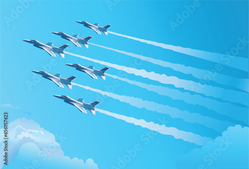 Eagle fighter jet plane taking off during exercise