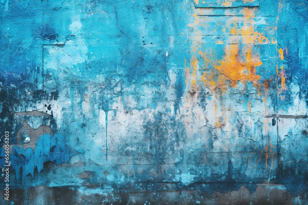 Blue Abstract Grunge Background: Capturing Chaotic Urban Art in Photography Style, generative AI