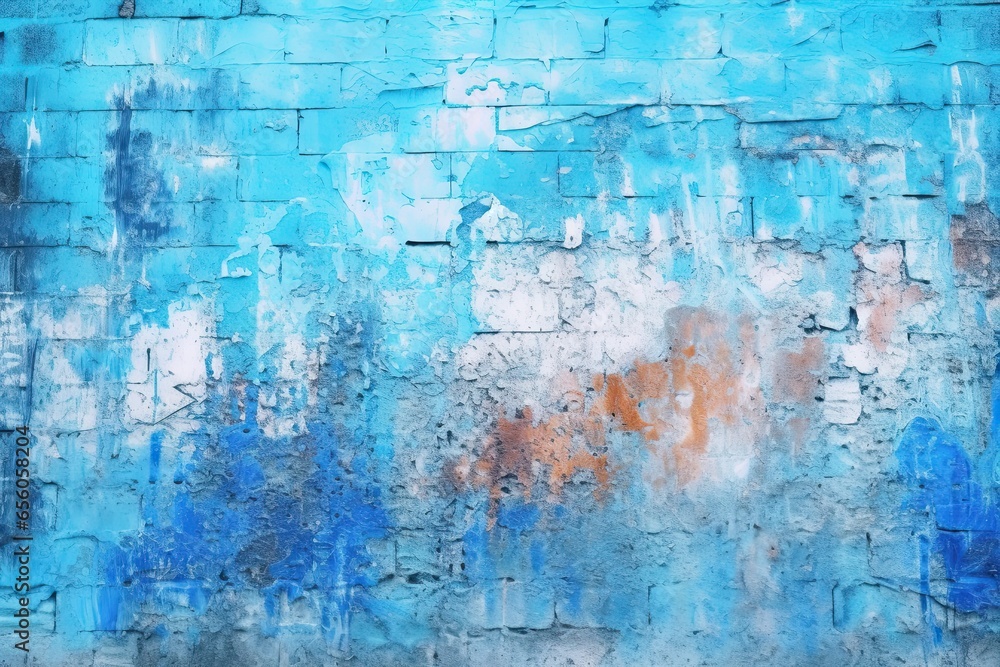 Vibrant Blue Tones: Capturing the Grit and Texture of Urban Life in an Abstract Grunge Background, generative AI