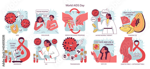 World AiDs day set. HIV, immunodeficiency virus prevention