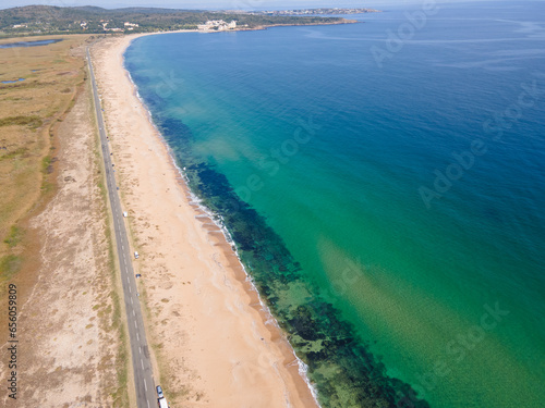 Aerial view of The Driver Beach near resort of Dyuni, Bulgaria photo