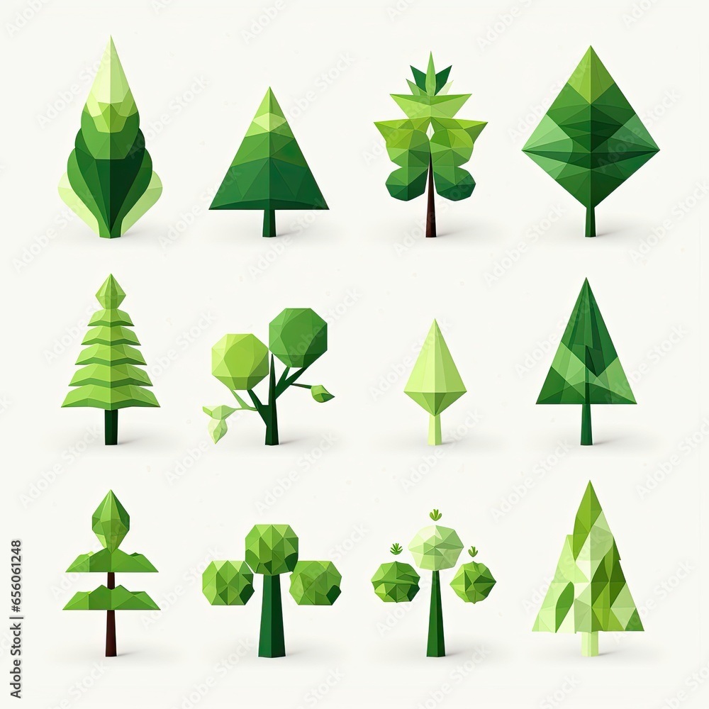 Tree clipart vector illustration collection