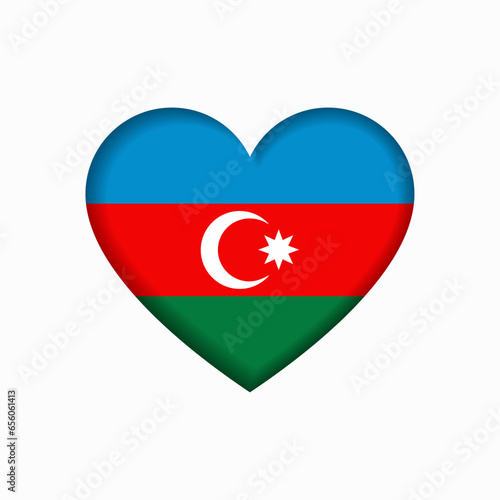 Azerbaijani flag heart-shaped sign. Vector illustration. photo