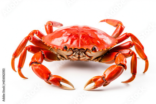Red crab isolated on white background.