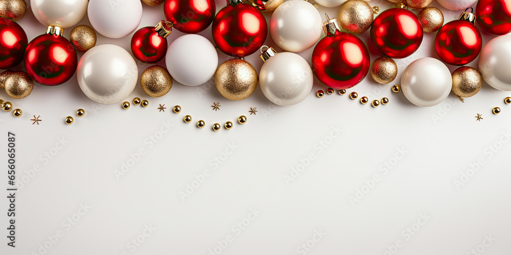 Christmas background with globes and decorations, generative ai Christmas background with globes and decorations, generative ai