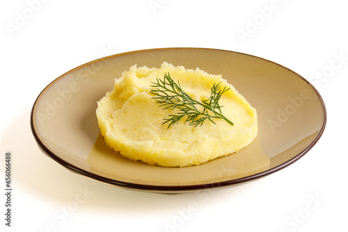 mashed potatoes
 on a white background, studio shot