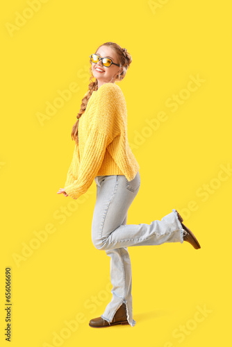 Beautiful happy young woman...