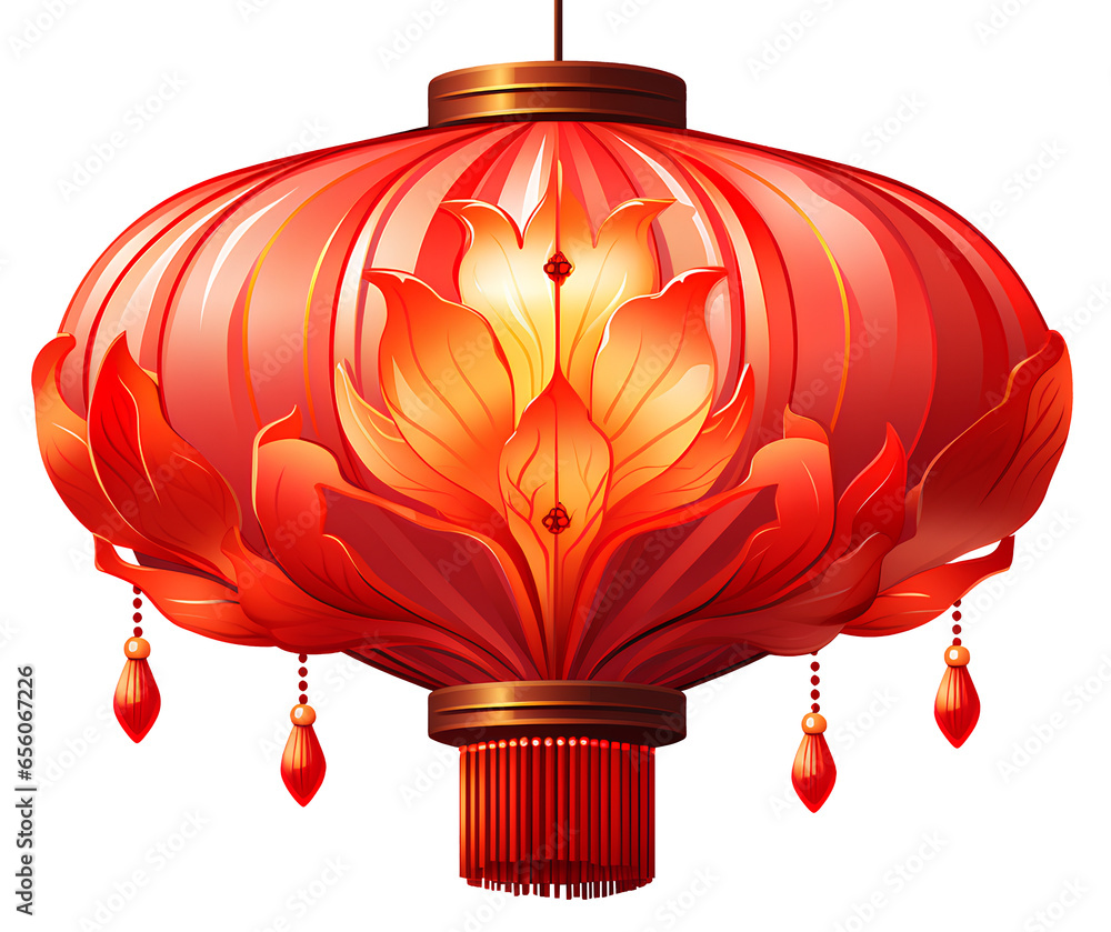 Obraz premium Chinese lanterns on Chinese New Year, Chinese lantern Isolated on transparent background, The symbolic of china tradition for use in good time such as new year festival.